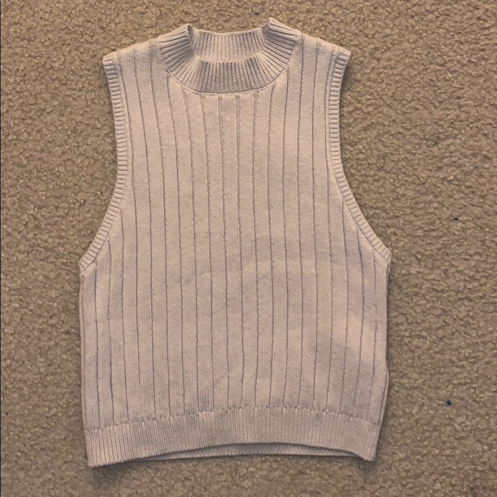 Thick beige long crop top